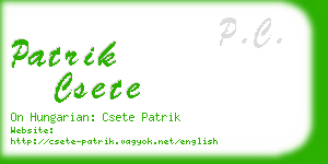 patrik csete business card